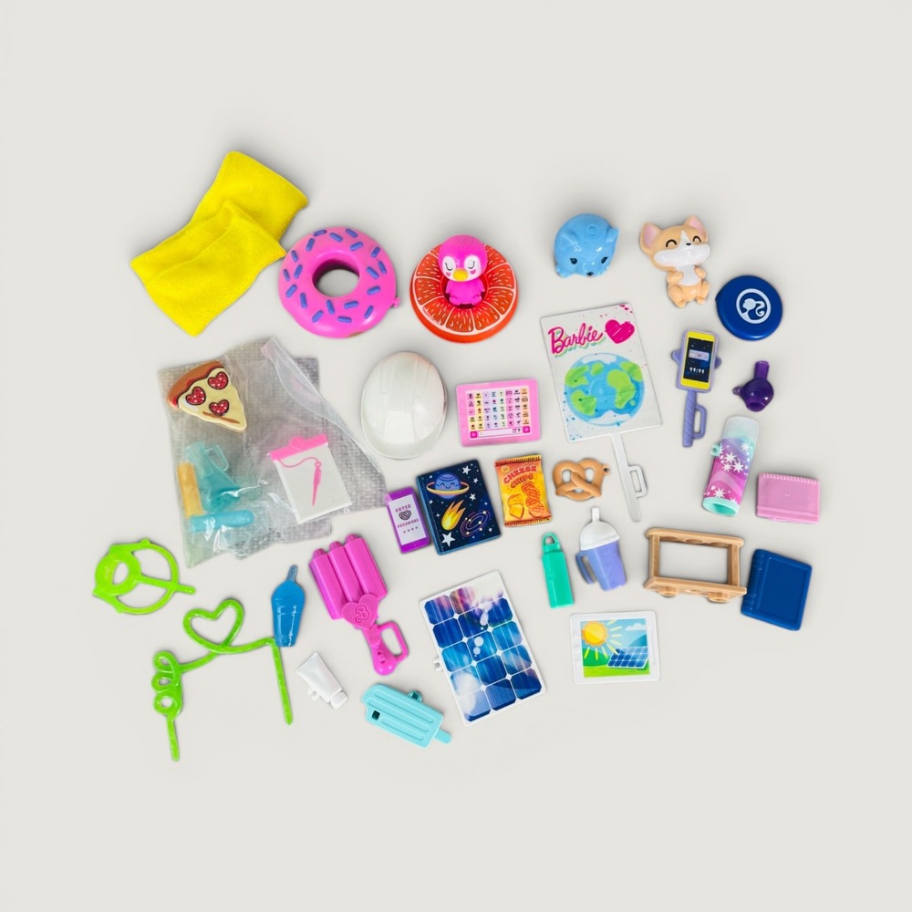 Barbie Doll Accessories Lot Mini Food Books Hangers Toys Mixed Dollhouse Pieces